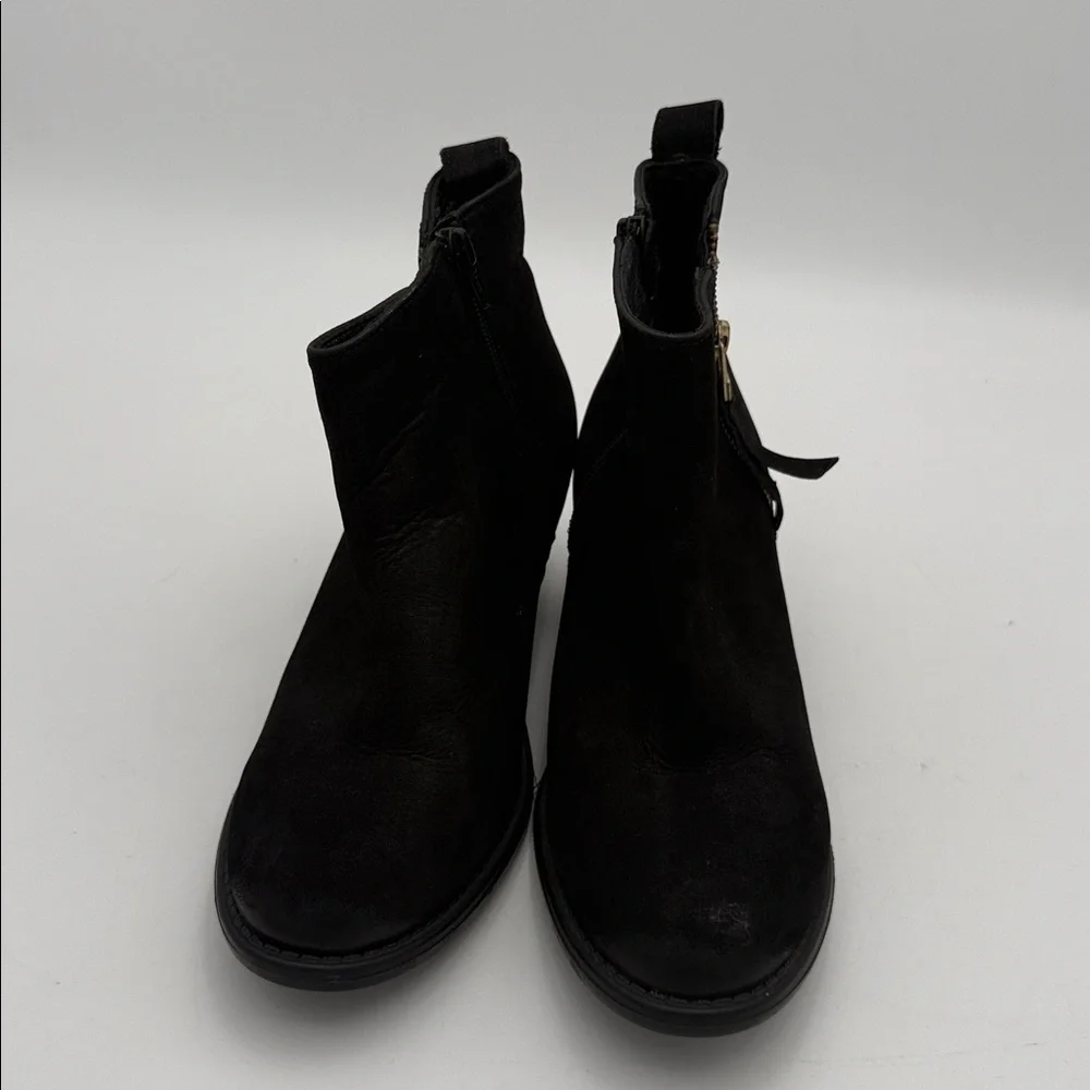 Steve Madden Elegant Black Ankle Boots women 8.5 leather festival retro Y2K
